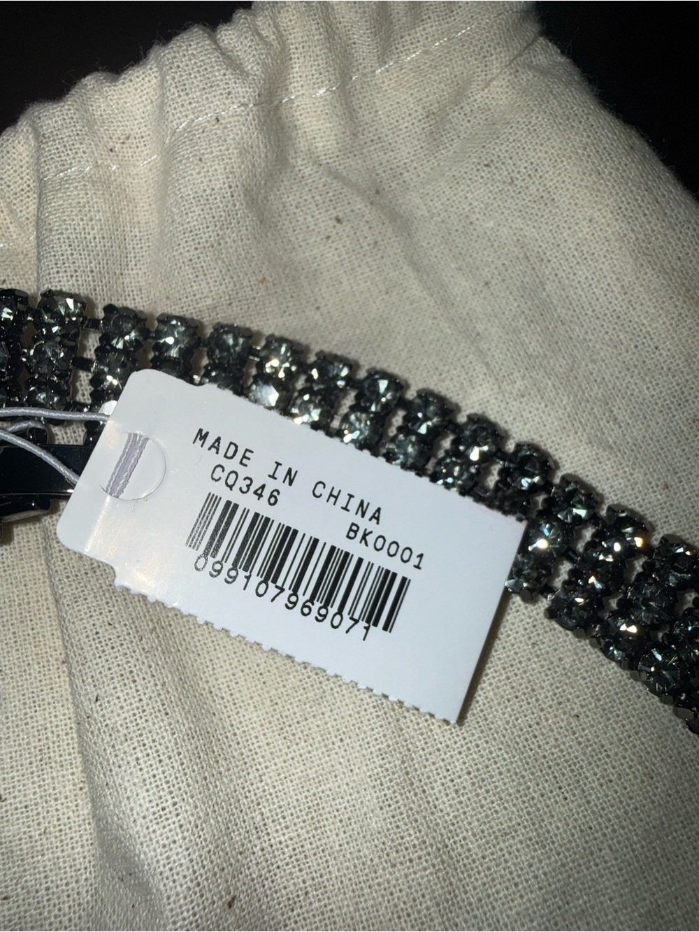 NWT J.Crew Dark Gray Crystal necklace - Picture 3 of 4